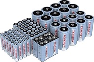 Tenergy AA AAA C D 9V Battery, NiMH Rechargeable Batteries Combo, 68-Pack, 24-Pack 2500mAh AA Cells,