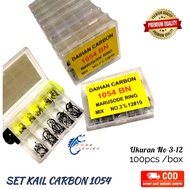 Kail Pancing 1054 / 1053 Carbon Mix No 3 - 12 isi 100pcs
