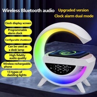 BT-3401 3in1 Clock RGB Bluetooth Speaker Wireless Ambient LED Light Cordless Charging Alarm Clock TWS Speaker
