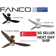 Fanco Ceiling Fan DC Motor B-Star F-Star 36/46/52Inch+Remote Control+18w 3-Tone LED