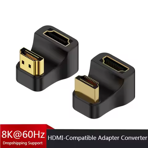 360 Degree U Shape HDTV Adapter HDMI 2.1 Male to Female 8K@60Hz Connector for Portable Display Monit