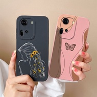 Cases For Oppo Reno11 Reno11 Pro 5G Beautiful Butterfly Lovely Girl Liquid Drop-Resistant Silicone High Qualtiy Shell For Reno11 Reno11Pro Capa Bumper﻿