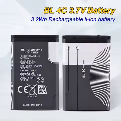 BL-4C Battery 890mAh Bl4c Rechargeable Lithium-ion Batteries for Nokia 6100 6125 6136 6170 6300 6301