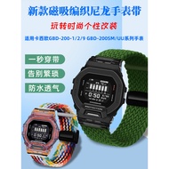 Liangmeilai Adapt to Casio GBD-200-1/GBD-200SM/UU Modified Magnetic Nylon Braided Watch Strap