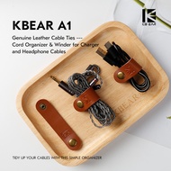KBEAR A1  Cable Ties Genuine Leather Cord Organizer & Winder for Charger and Headphone Cables for ST