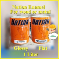 □ ☑ ➔ Nation Fast Dry or Flatwall Enamel 1 Liter QDE Quick Drying Dri Flat Wall White Maple Litro S