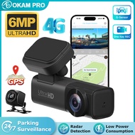 OKAM PRO Car Recorder Front Rear Dual Lens FHD 6MP 4G GPS Position 24hrs Parking Monitor Night Visio