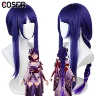 《427》【COSER 77】Game Genshin Impact Raiden Shogun Wig Cosplay Costume Dress Props เครื่องแต่งกายคอสเพ