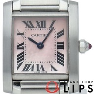 卡地亞 Tank Francaise SM 女士腕錶，粉紅色錶殼，型號 Tank Francaise SM W51028Q3，原廠錶盒，不鏽鋼材質，粉紅錶殼，拋光處理，成色極佳 [二手]