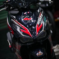 Tem rời ADN sọc đỏ trắng cho AirBlade AB 2020 xe đen