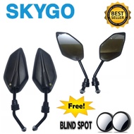 SKYGO HERO - Motorcycle Side Mirror Long Stem| CLEAR MIRROR | Dahon Type| free blind spot
