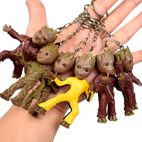 Tree Man Baby Groot Keychain Anime Pendant Toys Bag Car Hanging Fashion Key Accessories Home Decorat