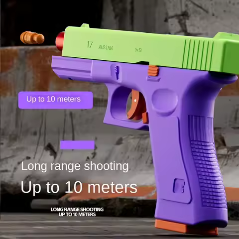 Pistol Gun Soft Bullet Gun With Blowback, Single Shot And Shell Ejcetion Capability, Blaster, Outdoo