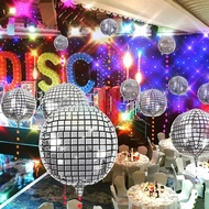 5pcs 22inch 4D Disco Metalic Balloons Laser Foil Balloon Wedding Decor 80s 90s Retro Popular Party D