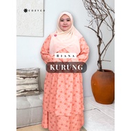 [Cosyco] Riana Kurung – Baju Kurung Batik Floral, Material Korean Crepe, Plus Size Wanita