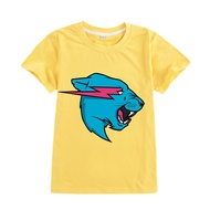 Cartoon Cartoon Pattern MR BEAST Boys Girls Short-Sleeved T-Shirt Children Cartoon Printed Top A350