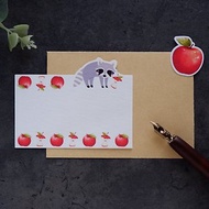 【秋。小浣熊】卡片信封 米色紋路厚磅藝術紙 質感小卡 牛皮紙信