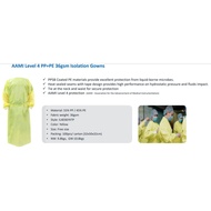 Medtecs High Risk Gown Yellow AAMI Level 4 Standard Isolation Gown [10 pieces]