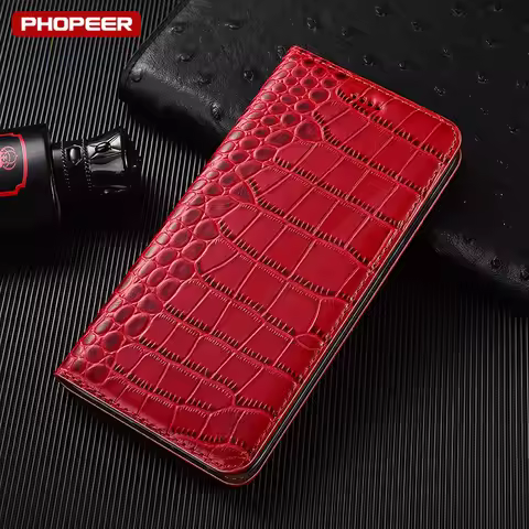 Business Style Genuine Leather Magnetic Flip Cover Case With Card Slot For Infinix Zero 8 8i 20 30 4