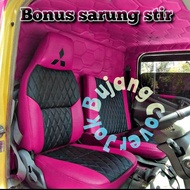 Sarung jok mobil truk canter 125 motif terbaru bonus sarung stir - Cover sarung jok mobil truk cante