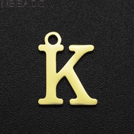 5pcs 201 Stainless Steel Laser Cut Letter Golden Letter.K 12x9.5x1mm Hole: 1.5mm