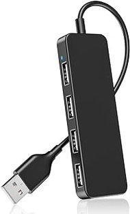 USB Hub, 4-Port USB 2.0 Hub Ultra Slim USB Splitter Extender for iMac Pro, MacBook Air, Mac Mini/Pro, Surface Pro, Notebook PC, Laptop, USB Flash Drives, Mobile HDD, etc (USB 2.0, No Switch)