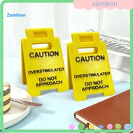Desk Sign Caution Overstimulated High-quality Office Decor Quirky 3d Printed Desk Sign Funny Office 