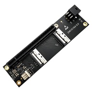 PCI-E 5.0 X16 to Dual MCIO 8i Adapter Card Riser SFF‑1016 74Pin Connector with 6PIN Power For Gen5 U