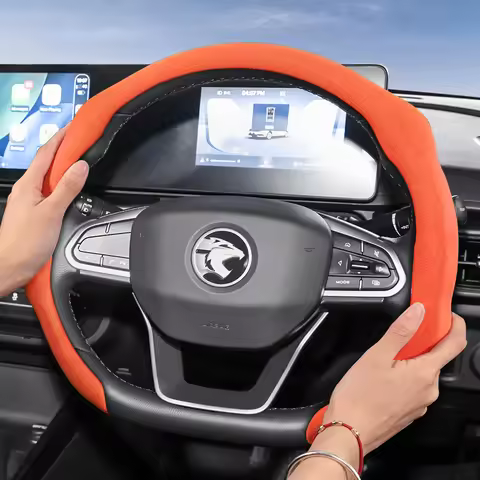 Suitable for Proton Premium Suede Snap-On Steering Wheel Cover, Non-Slip and Durable, Available for 
