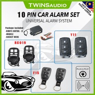 Universal Car Security Alarm System 10Pin Alarm Kereta Remote Control Murah