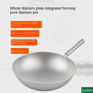 Bossbelle-3044 Titanium Wok Pure Titanium Non-Stick Wok Uncoated Stir-Frying Pan Round Bottom Wok