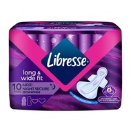 Libresse Long &amp; Wide Fit Maxi Night Secure 32cm Wings 10 pads + Free 1 pad