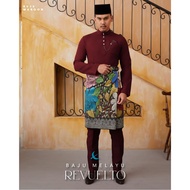 ELRAH EXCLUSIVE BAJU MELAYU 2024 REVUELTO SLIM FIT ( MAROON ) CEKAK MUSANG FREE SAMPIN  HQ BANGI