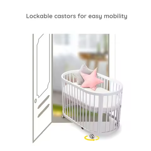 B2B New Baby Products 4 in 1 Multi-funcational Solid Wood Convertible Height Adjustable Baby Cot Ova