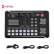 F998 Sound Card Microphone Sound Audio Interface Mixer Sound Card Mixing Console Amplifier for Phone