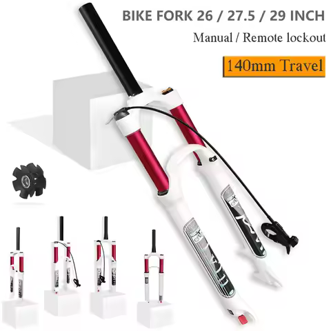 Bicycle Air Front Fork, Magnesium Alloy, Ultralight Mountain Bike Suspension Fork, Straight and Tape