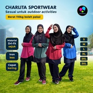 Asyiqmuslim Baju Sukan Wanita ( Set Baju + Seluar) CHARLITA Pakaian Sukan Muslimah