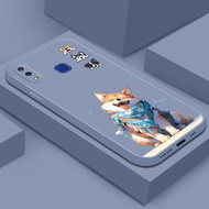 For VIVO V9 Y85 V7 PLUS V11i V11 Y93 Y91 Y95 Y91i CASE Equipped with hanging rope straight edge silicone phonecase Lovely dog fashion Softcase shockproof cover
