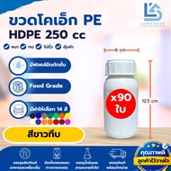 (แพ็ค 90 ใบ) ขวดโคเอ็กซ์ PE HDPE 250 cc (250 มิลลิลิตร) สีขาวทึบ พร้อมฝา Induction และมีฝาขวดให้เลือ