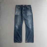 < White Wood 11 > USED LEVIS 517 DENIM American Dark Blue Brushed Boot Type Trousers