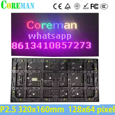 P2.5 Full Color TV Led Panel 64x128Dots RGB Led Matrix Module P2P2.5P3 45 degree angle module