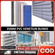 READY STOCK Venetian Blind zebra blinds Venetian 25mm PVC Light Filtering Blinds Bedroom Office Bath
