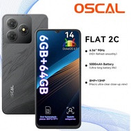 FLAT 2C Unlocked CellPhone Android 14 Phone(2025), 6GB +64GB/2TB Octa Core, 6.56" Display Cheap Phon