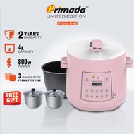 Primada LIMITED EDITION 4 Liter Triple Pots Pressure Cooker MPC4000 Light Pink (1 NON STICK POT+FREE