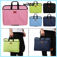 WITTE Files Bag With Handle Zipper A4 Size Big Capacity Waterproof Double Layers