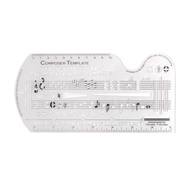 s2mwvn HXBER Composer Template Sheet Music Drawing Ruler Dual Scales Curve PP Transparent Silk Scree