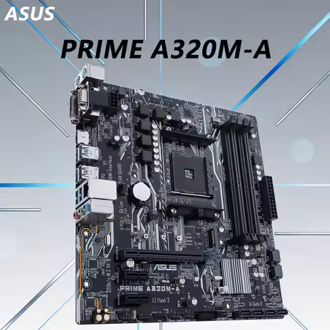 AMD A320 Motherboard ASUS PRIME A320M-A Motherboard DDR4 AM4 Support Ryzen 7 5800X3D 5 5500 7 5700X