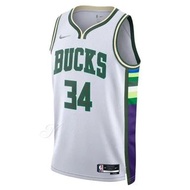 NIKE NBA 男款 球衣 公鹿隊 字母哥 SWGMN JSY MMT 21 白綠 DB4035-100