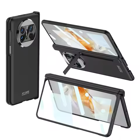 For Huawei Mate X3 Case Magnetic Hinge Holder Screen Glass All-included Protective Stand Plastic Mat