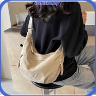 现货新款饺包女斜挎包大容量帆布包2024新款包包单肩运动百搭背包饺子包女